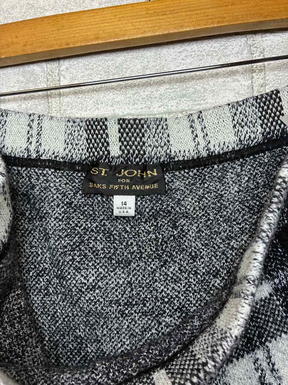 St John Blue Plaid Skirt Size 14