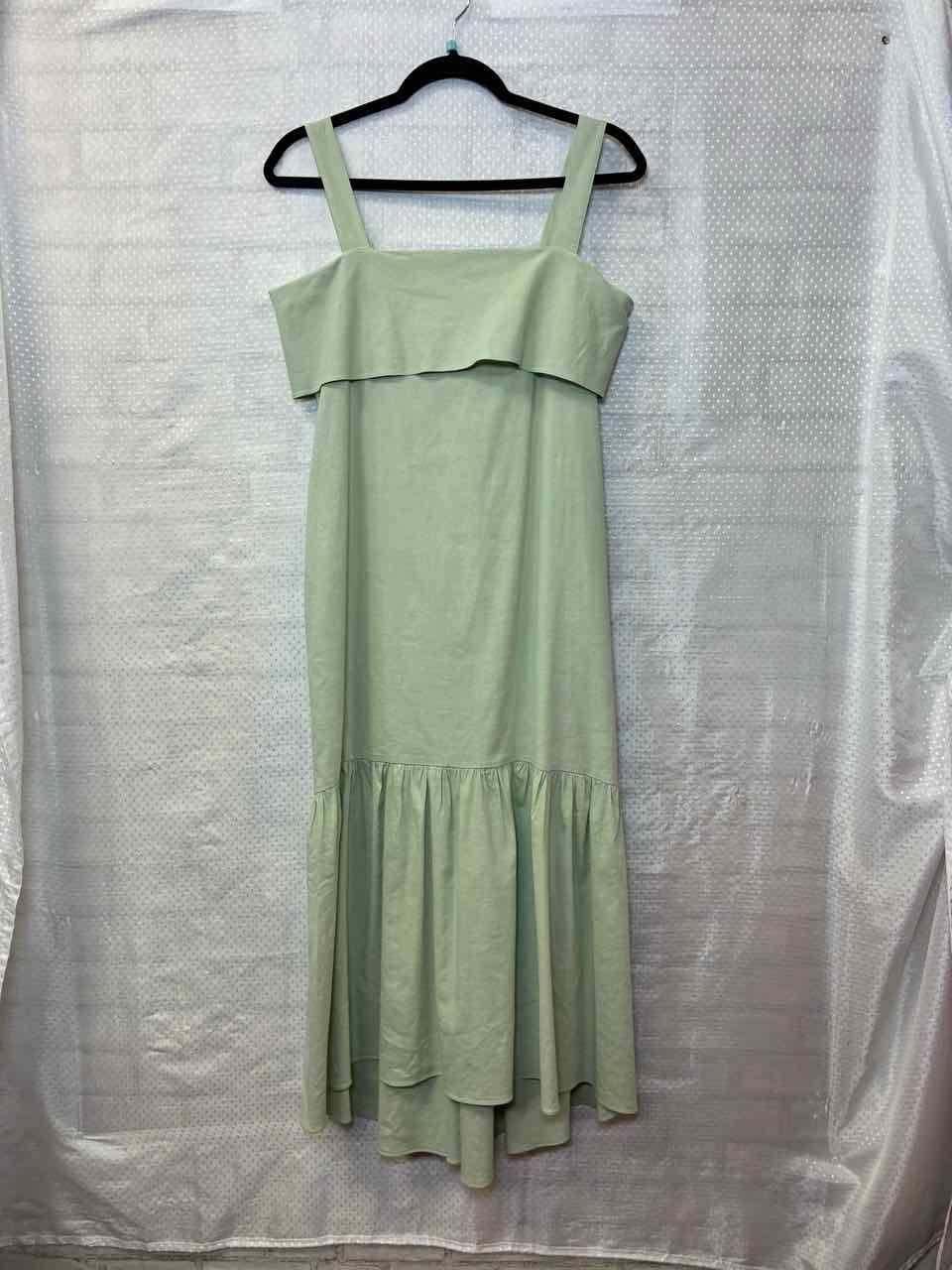 Size M Theory Green Linen Dress