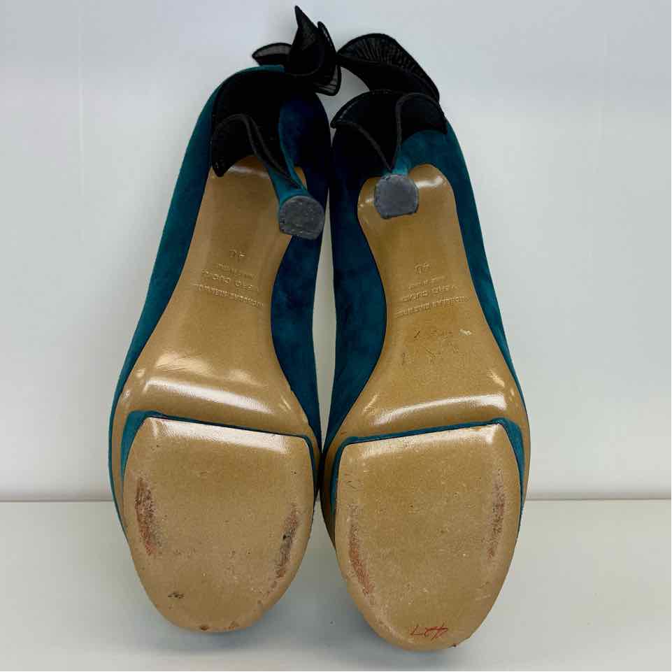 Nicholas Kirkwood Teal Suede Pumps 40