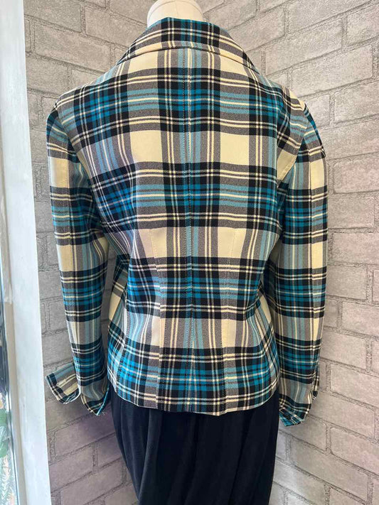Size 4 Randy Kemper Blue Print Blazer