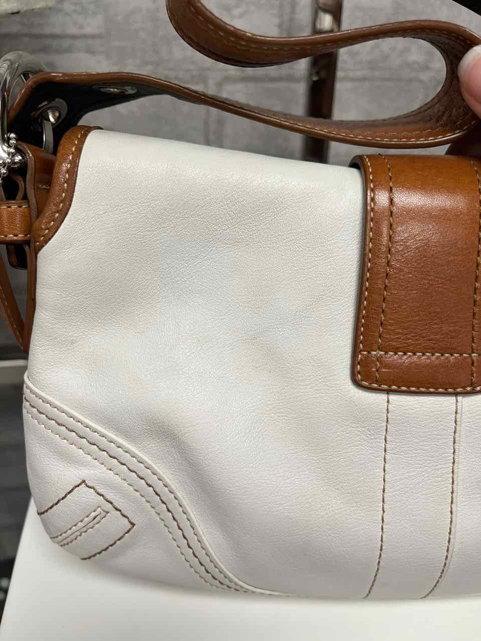 Vintage Coach Soho cream and cognac leather Shoulder bag
